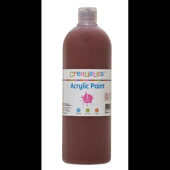 Creatistics Acrylic Paint 1L - Brown - Modern Teaching Aids NZ