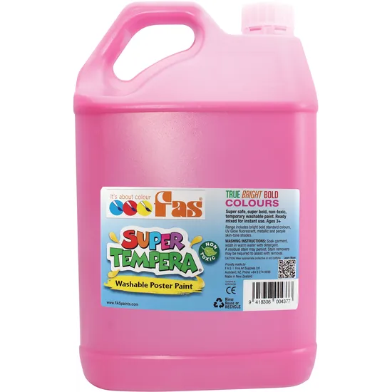 FAS Super Tempera Paint 5 L - Bright Pink - Modern Teaching Aids NZ