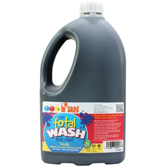 Total Wash Paint - Black 2 Litre - Modern Teaching Aids NZ