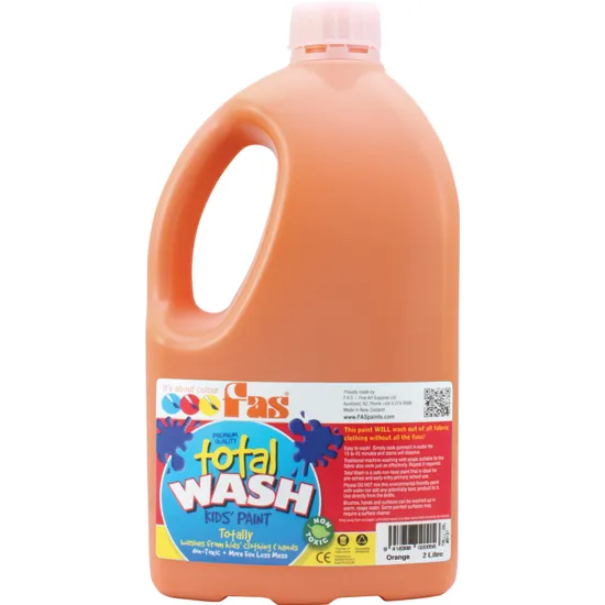 FAS Total Wash Paint 2 L - Orange - Modern Teaching Aids NZ
