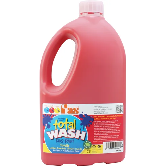 Total Wash Paint - Warm Red 2 Litre - Modern Teaching Aids NZ