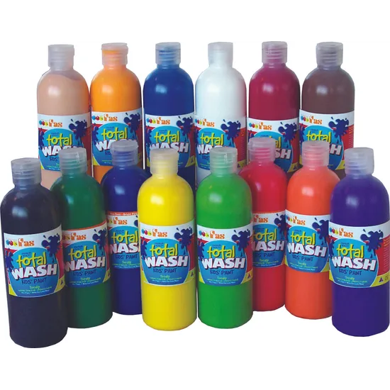 Total Wash Paint Set - 500ml - Set of 14 - Modern Teaching Aids NZ