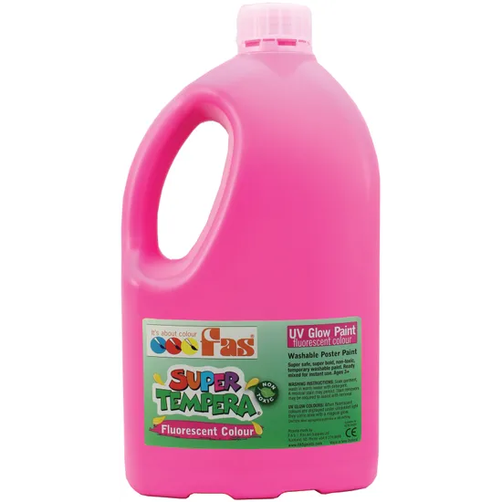 FAS Super Tempera Fluorescent Paint 2 L - Set of 6 - Modern Teaching Aids NZ