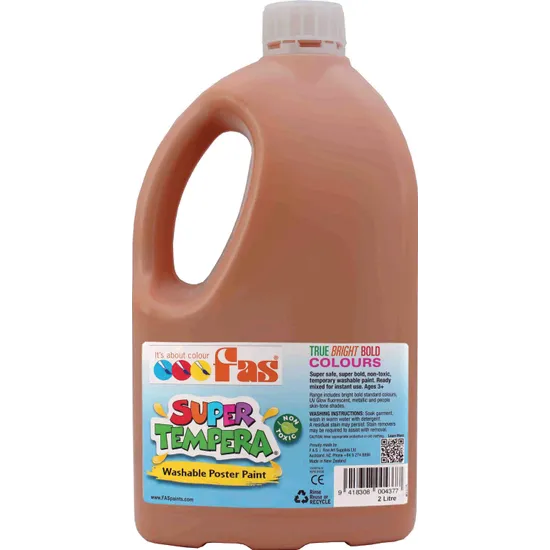 FAS Super Tempera Paint - Burnt Sienna 2L - Modern Teaching Aids NZ