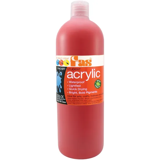 Student Acrylic Paint 1L - Set of 12 - Modern Teaching Aids NZ