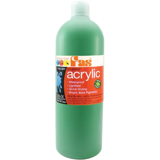 Student Acrylic Paint 1L - Set of 12 - Modern Teaching Aids NZ