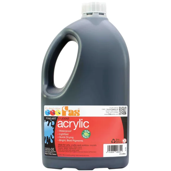 FAS Student Acrylic Paint 2 L - Black