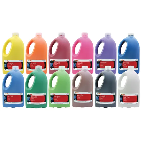 FAS Student Acrylic Paint 2 L - Set of 12 - Modern Teaching Aids NZ