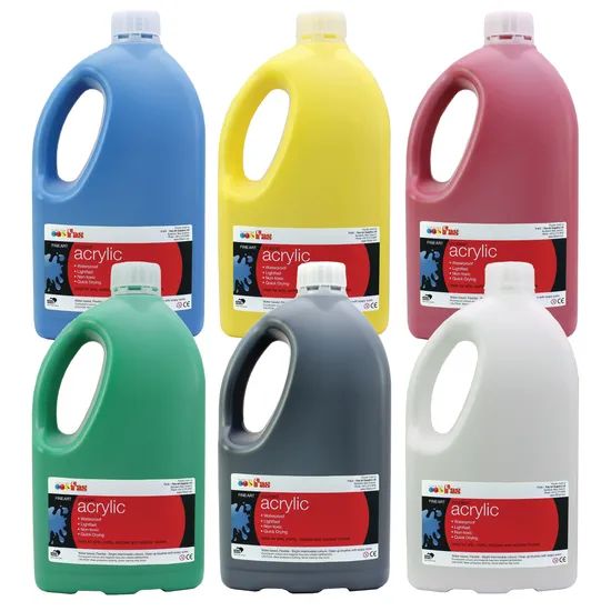 Student Acrylic Primary Paint Set of 6 - Modern Teaching Aids NZ