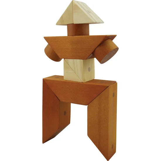 Two Toned Magnetic Wooden Blocks - 30 pieces - Modern Teaching Aids NZ