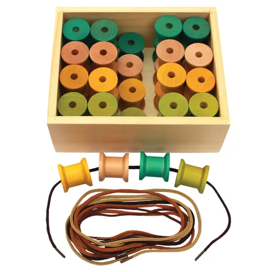 Wooden Threading Cotton Reels - Modern Teaching Aids NZ