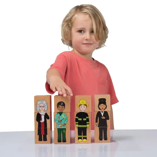 Multicultural Community Stacking Blocks 12 Piecess - Modern Teaching Aids NZ