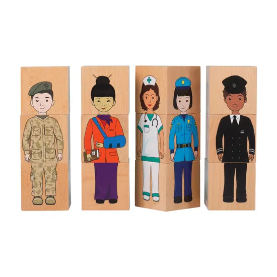 Multicultural Community Stacking Blocks 12 Piecess - Modern Teaching Aids NZ