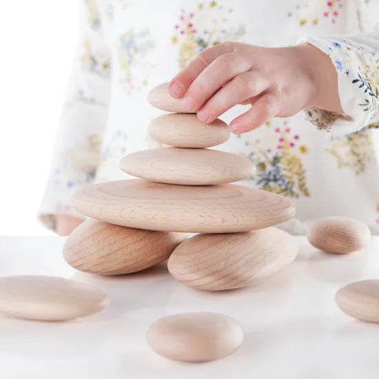Stacking Wooden Stones - 20 pieces - Modern Teaching Aids NZ