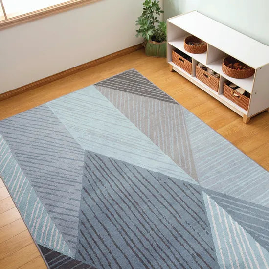 Blue Geometric Rug - 274 (L) x 183 (W) cm - Modern Teaching Aids NZ