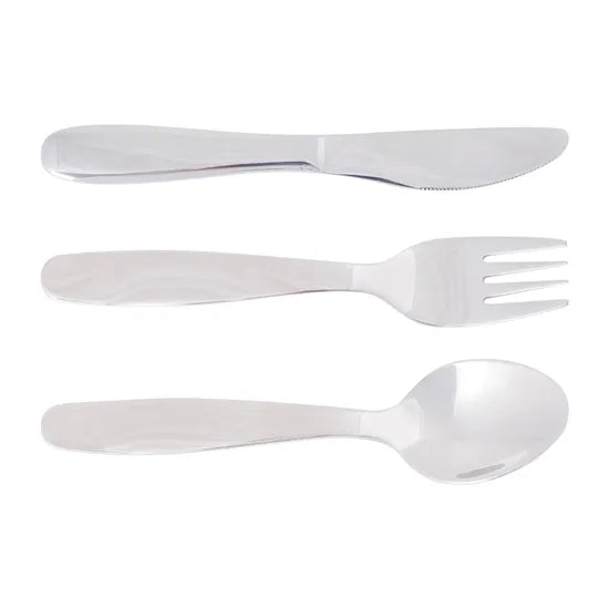 Kids Stainless Steel Cutlery - Set of 3 - Modern Teaching Aids NZ