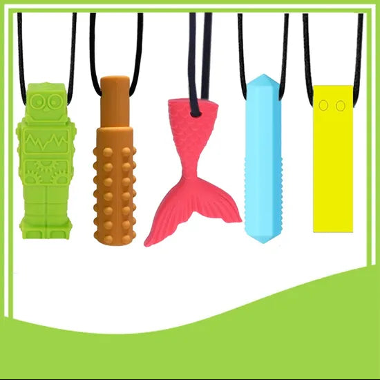 Silicone Chewable Necklace Set of 5 - Modern Teaching Aids NZ