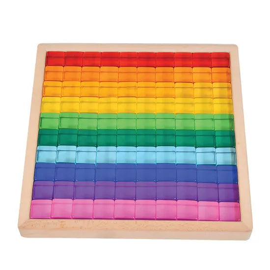 Acrylic Cubes with Wooden Tray - Set of 100 - Modern Teaching Aids NZ
