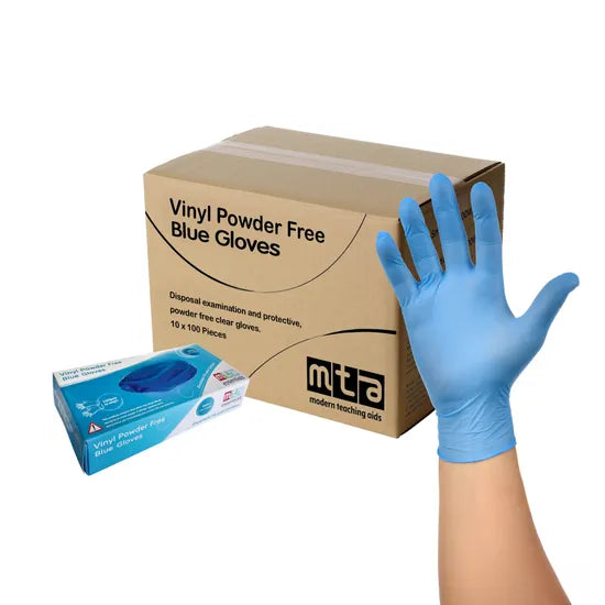 MTA Essentials Nitrile Gloves Blue Medium - 10 x Pack of 100