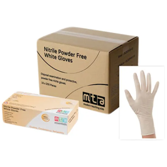 Nitrile Gloves White Small - 10 x Pack of 100