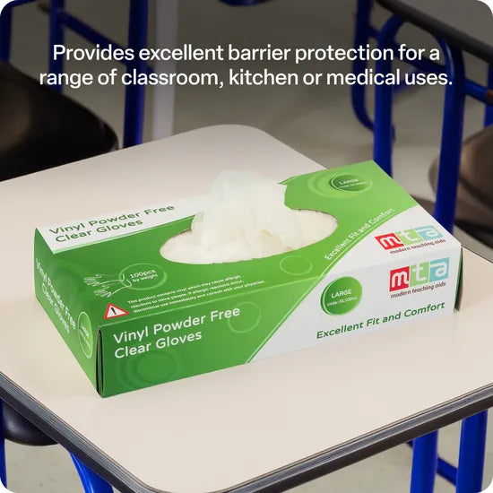 Vinyl Gloves Clear Large - 10 x Pack of 100