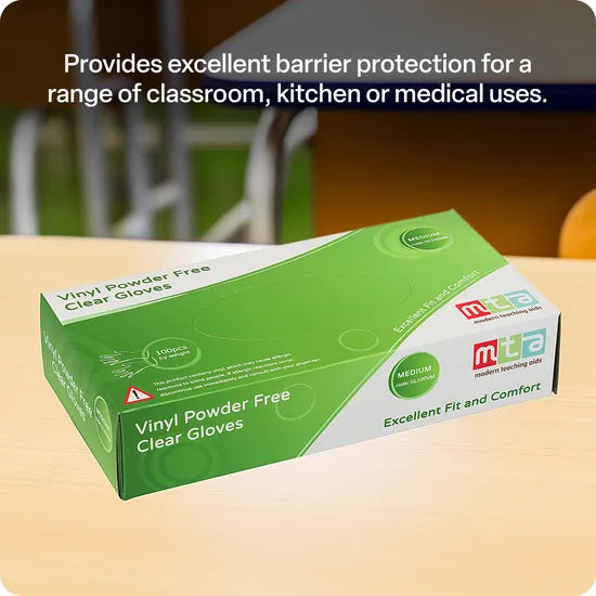 Vinyl Gloves Clear Medium - Pack of 100 - Modern Teaching Aids NZ