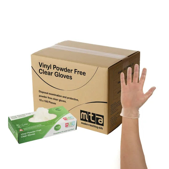MTA Essentials Vinyl Gloves Clear XL - 10 x Pack of 100