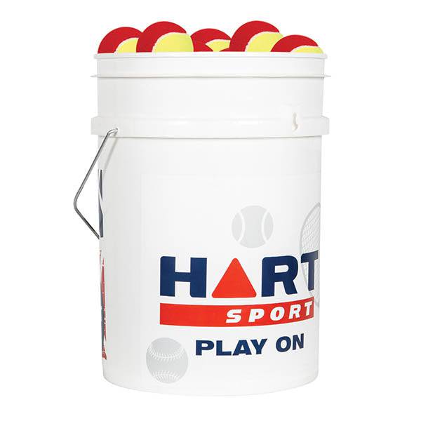 HART Bucket of Low Compression Tennis Balls - Yellow/Red - Modern Teaching Aids NZ