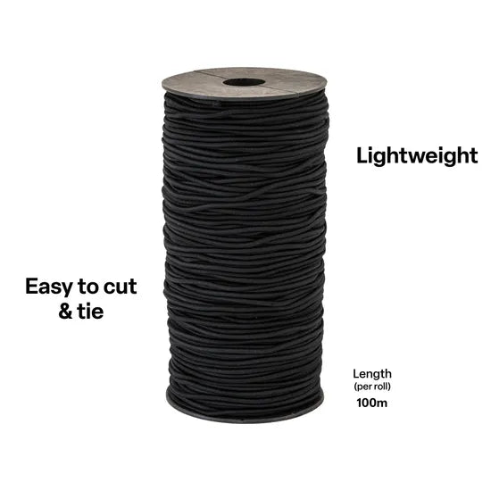 Black Elastic 2mm x 100m - Modern Teaching Aids NZ