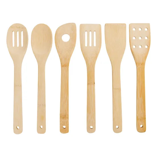 Bamboo Utensils - Set of 6 - Modern Teaching Aids NZ