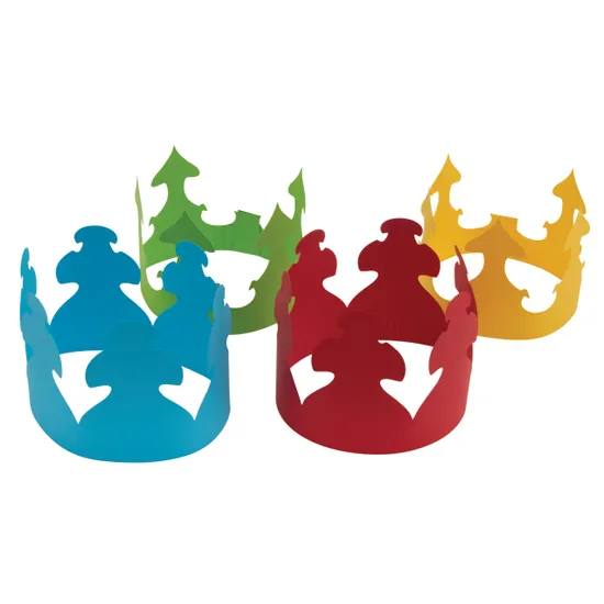 Assorted Coloured Paper Crowns - Pack of 24 - Modern Teaching Aids NZ