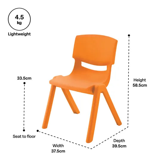 Ergerite Student Chair - Orange - 33.5cm Seat Height - Modern Teaching Aids NZ