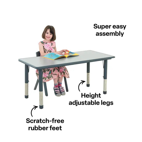 Ergerite Rectangular Table -120x60cm - 52-74cm high - Modern Teaching Aids NZ