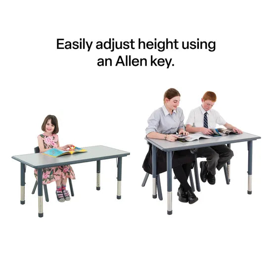 Ergerite Rectangular Table -120x60cm - 52-74cm high - Modern Teaching Aids NZ