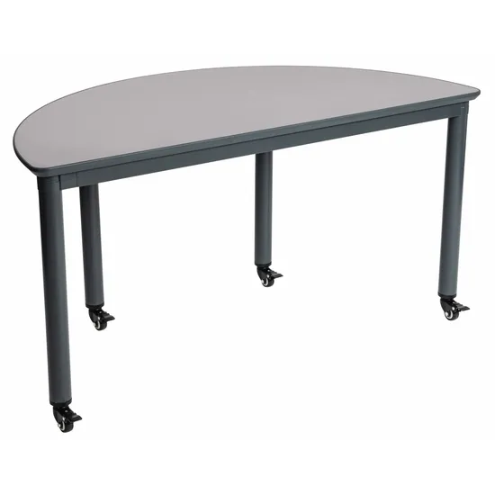 Ergerite Semi-circle Table on Castors - Grey - 66 (H) cm - Modern Teaching Aids NZ