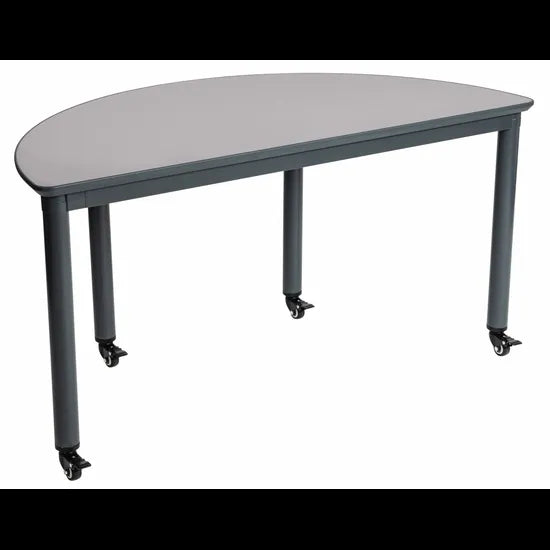 Ergerite - Semi Circle Grey Table - 120 x 60 x 66cm
