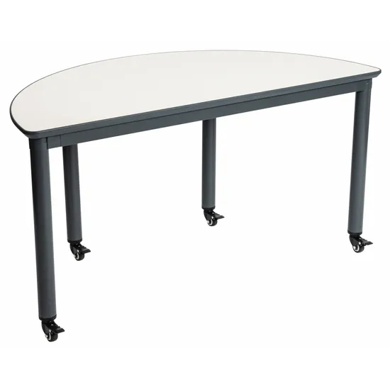 Ergerite Semi-circle Table on Castors - Whiteboard - 72 (H) cm - Modern Teaching Aids NZ