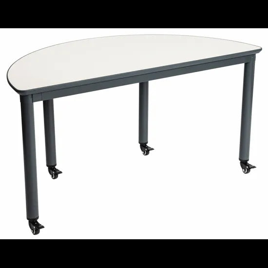 Ergerite - Semi Circle Whiteboard Table - 120 x 60 x 72cm