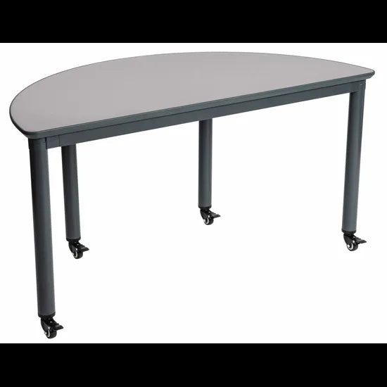 Ergerite - Semi Circle Grey Table - 120 x 60 x 72cm