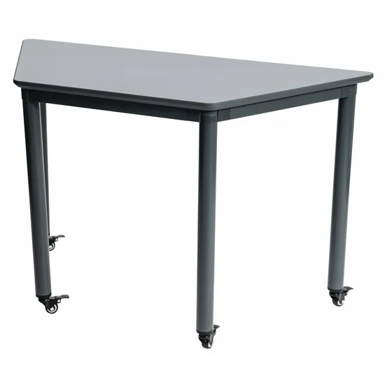 Ergerite Trapezoidal Table on Castors - Grey - 60 (H) cm - Modern Teaching Aids NZ
