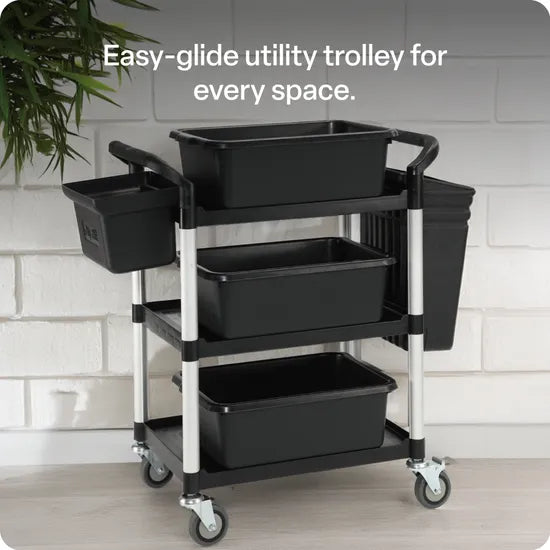 Utility Trolley with Accessory Tubs Black - Modern Teaching Aids NZ