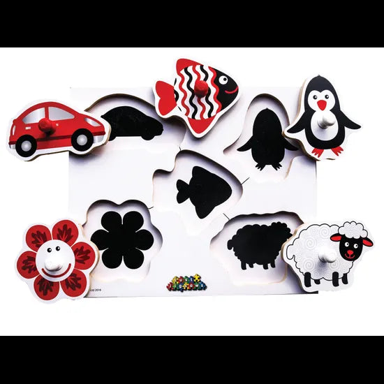 Black & White Objects Peg Puzzle 5pc - Modern Teaching Aids NZ