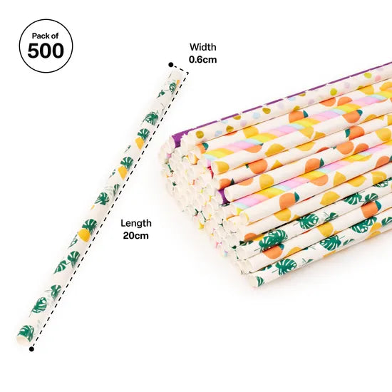 Assorted Paper Straws - Pack of 500 - Modern Teaching Aids NZ