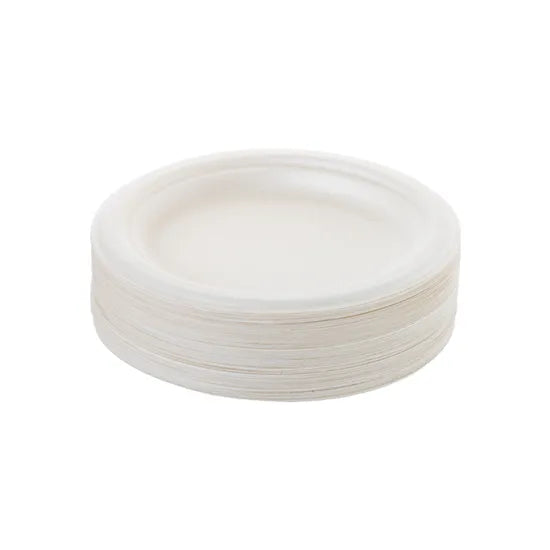 White Sugar Cane Eco Plate 18cm - Pk 50 - Modern Teaching Aids NZ