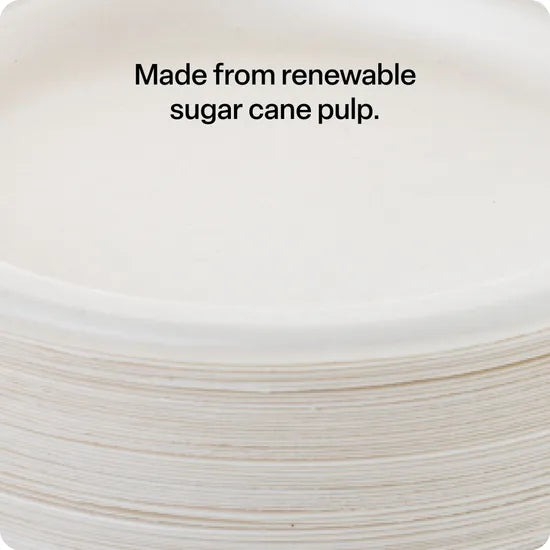 White Sugar Cane Eco Plate 18cm - Pk 50 - Modern Teaching Aids NZ