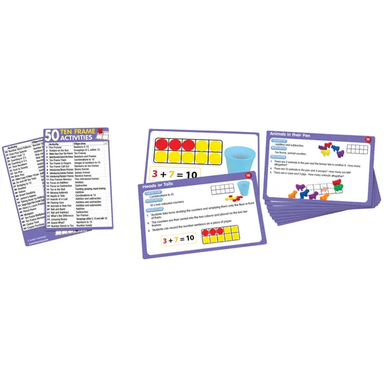 50 Ten Frame Activity Cards - Modern Teaching Aids NZ