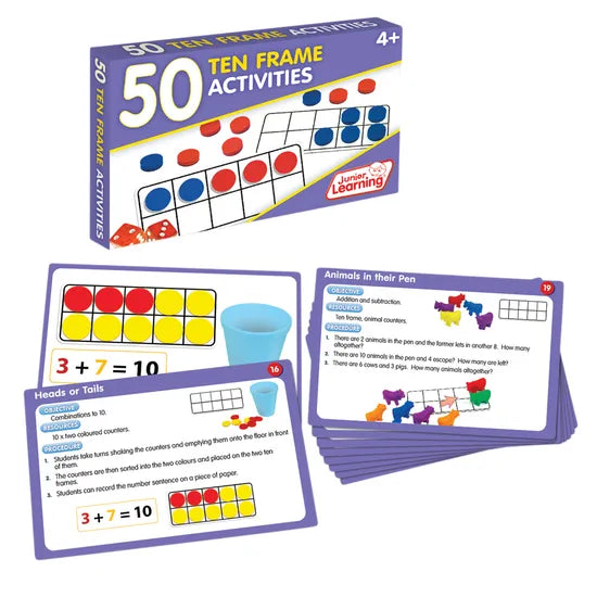 50 Ten Frame Activity Cards - Modern Teaching Aids NZ