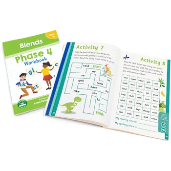 Phase 4 Workbook - Blends - Modern Teaching Aids NZ