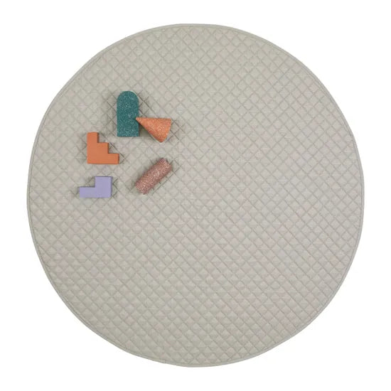 Quilted Round Playmat Stone 135cm - Modern Teaching Aids NZ