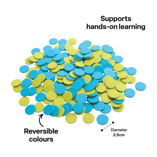 Teachables Double-Sided Counters - Yellow & Blue, 200 Pieces - Modern Teaching Aids NZ